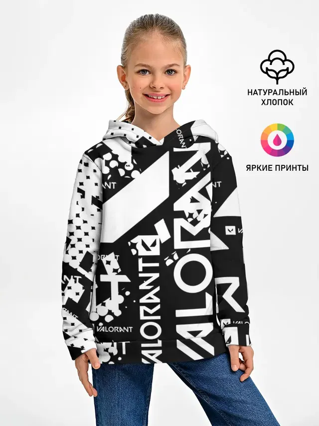 Детское худи с принтом «Valorant logo»