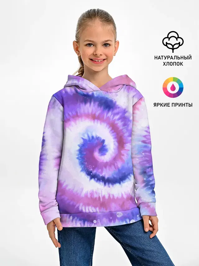 Детское худи с принтом «Tie-Dye — TIE-DYE PURPLE»