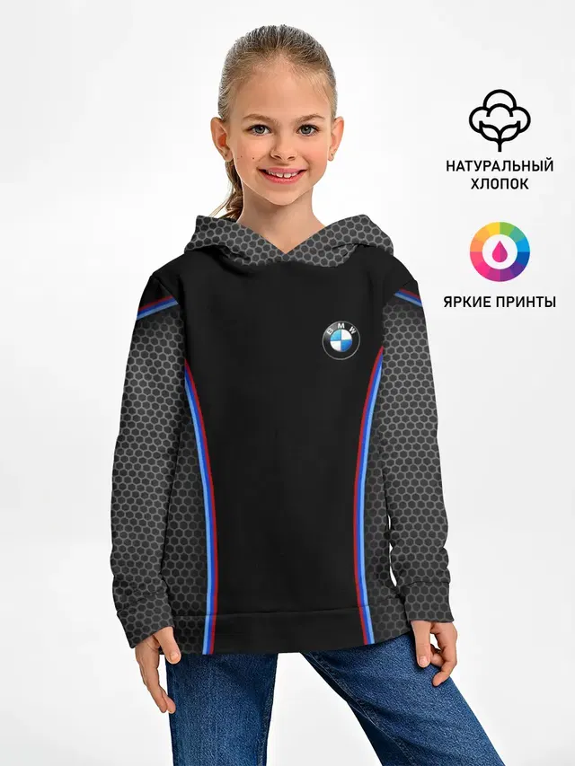 Детское худи с принтом «BMW — BMW Sport»