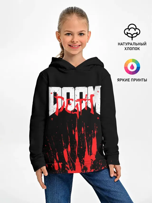 Детское худи с принтом «Дум — DOOM Bloody»