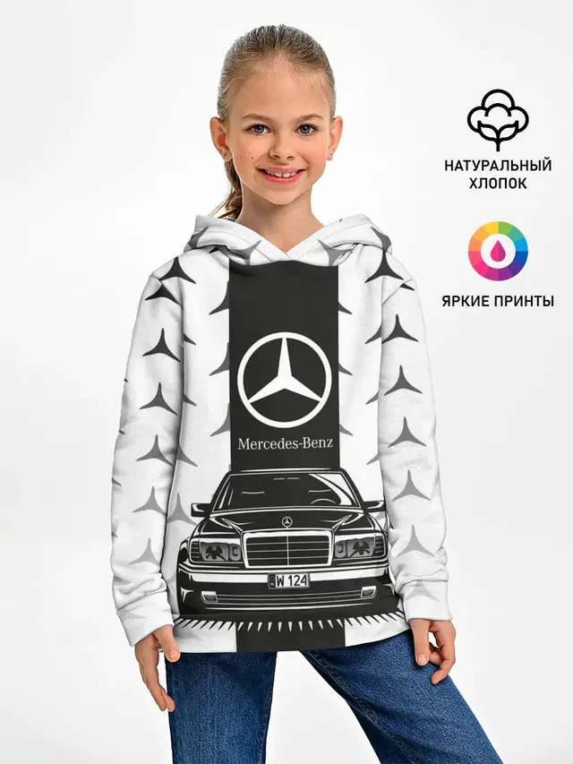 Детское худи с принтом «Merсedes — MERCEDES BENZ»