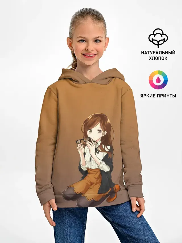 анимешная девочка очки офис