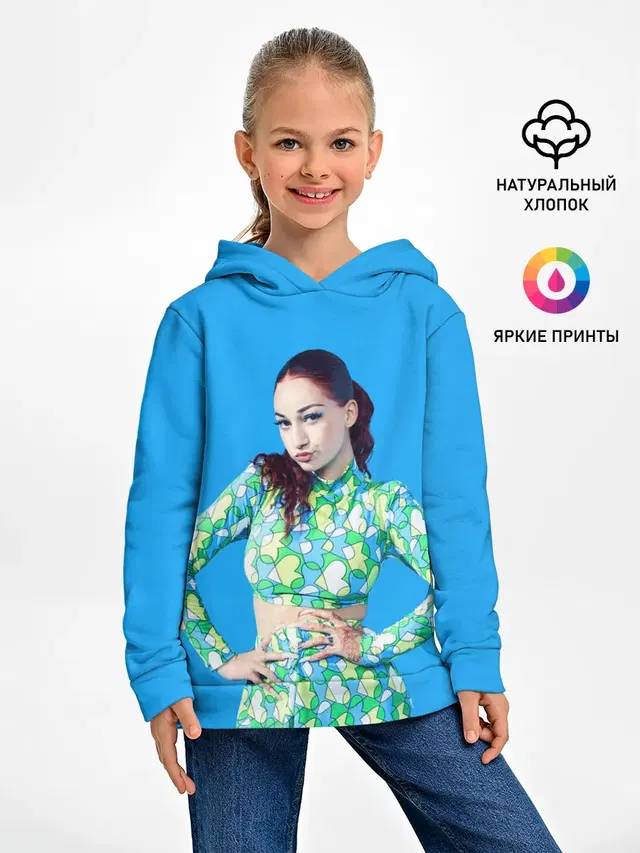 Детское худи с принтом «Bhad Bhabie — Bhad babie blue»