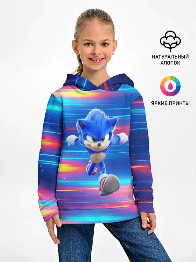 Детское худи с принтом «Sonic Speed — Speed»