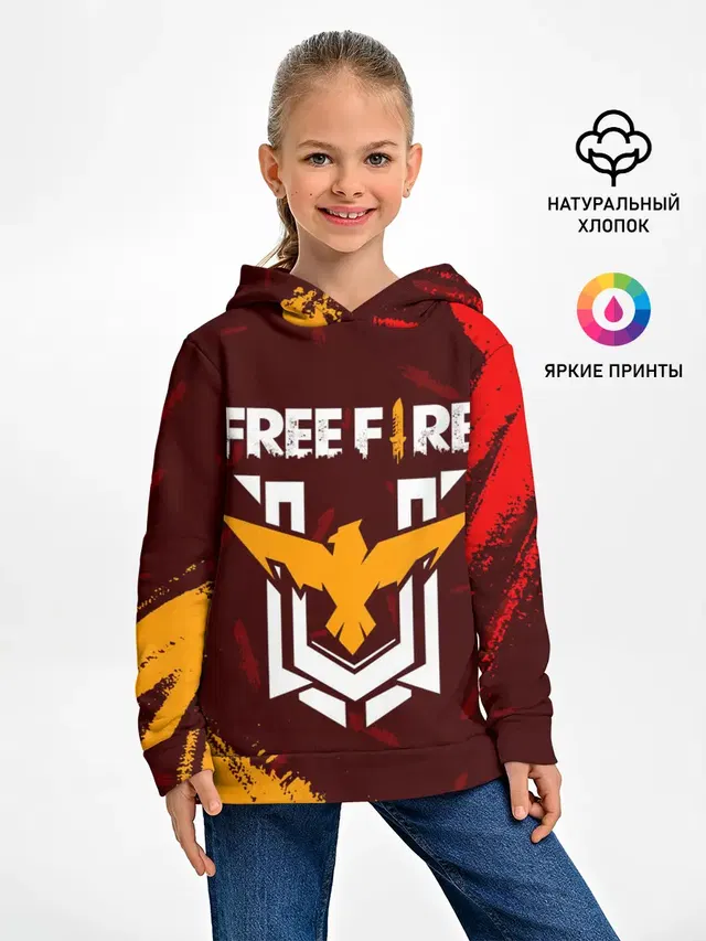 Детское худи с принтом «Eagle — FREE FIRE — ФРИ ФАЕР»