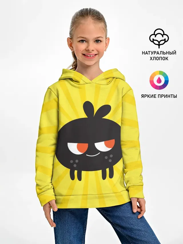 Детское худи с принтом «Toca Boca — Toca Boca Yellow»
