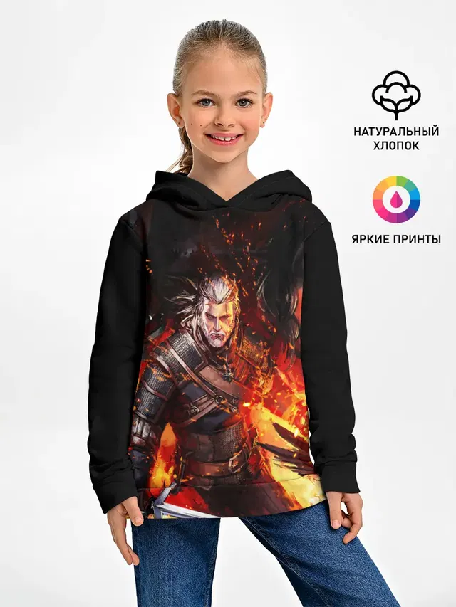 Детское худи с принтом «Ведьмак — THE WITCHER 3:WILD HUNT»