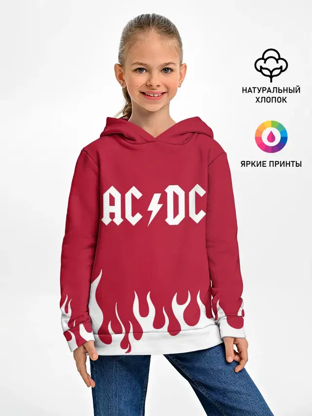 Детское худи с принтом «AC/DC»