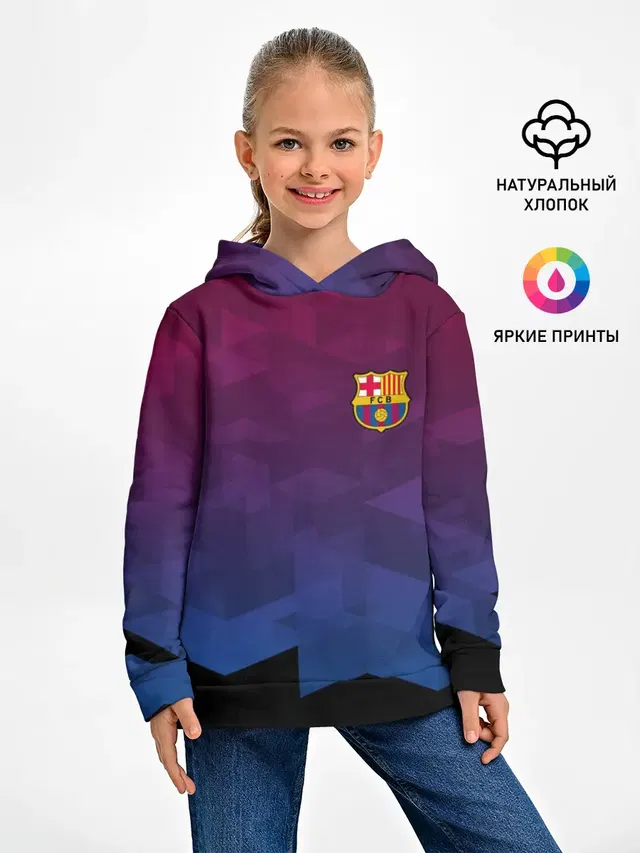 Детское худи с принтом «Барселона — FC BARCA SPORT»