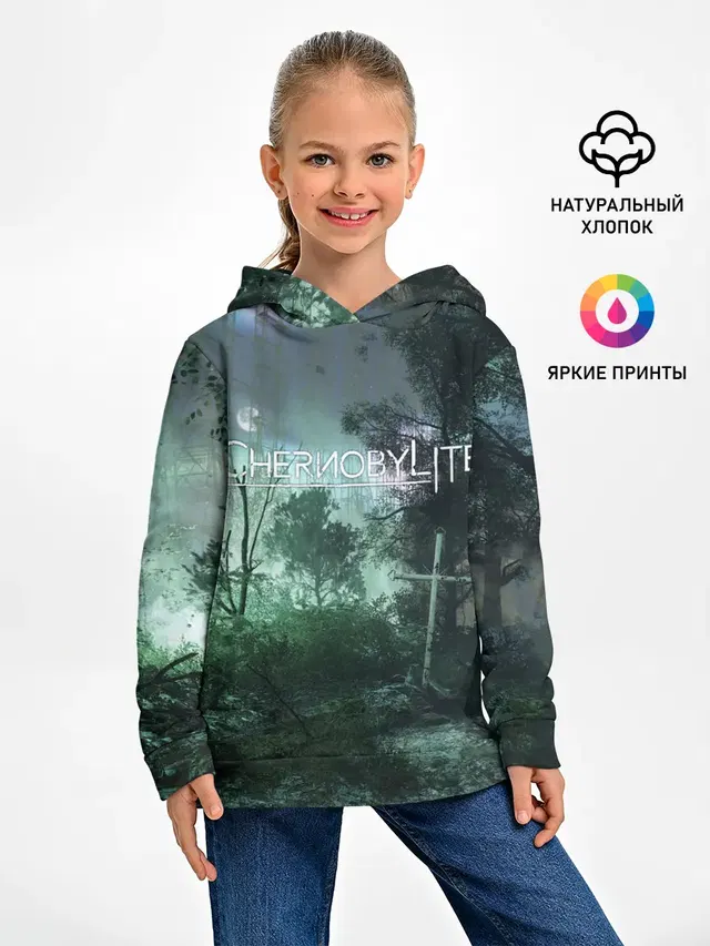 Детское худи с принтом «Chernobylite игровой арт»
