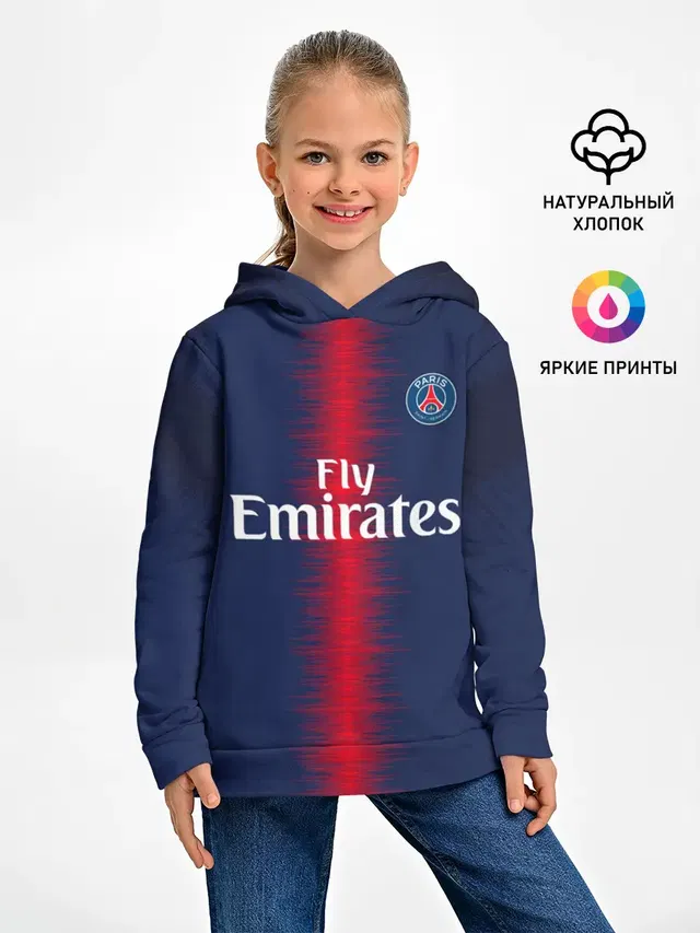 Детское худи с принтом «ПСЖ — Mbappe home 18-19»