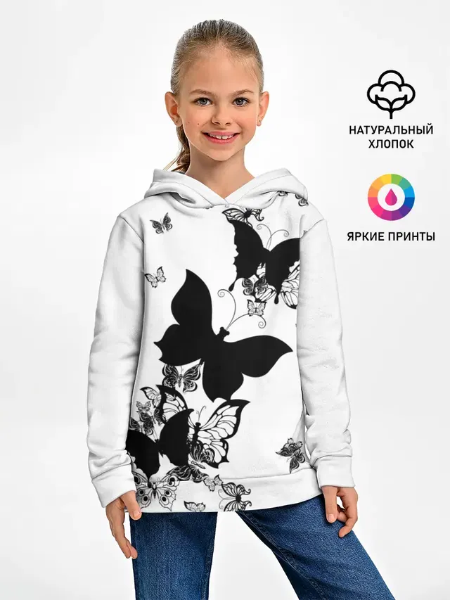 Черные бабочки на белом