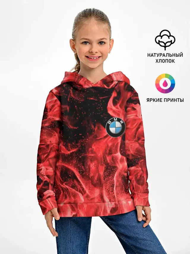 Детское худи с принтом «BMW»