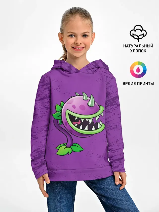 Детское худи с принтом «Plants vs. Zombies»