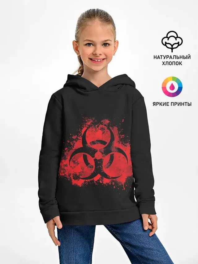 Детское худи с принтом «Разные игры — Plague Inc.»