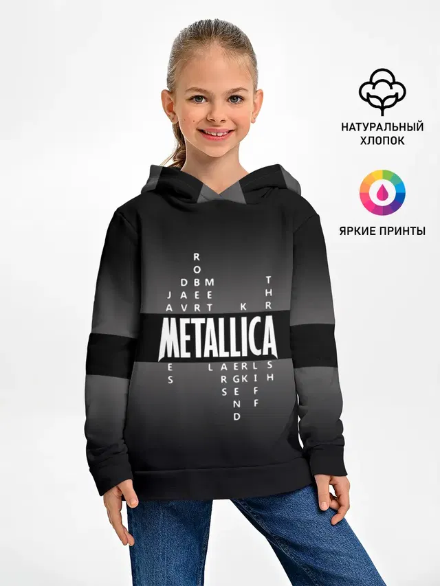 Детское худи с принтом «Metallica — Участники группы Metallica»
