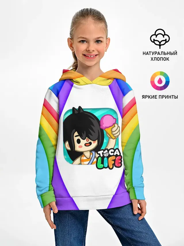 Детское худи с принтом «Toca Boca — Нари — Nari»