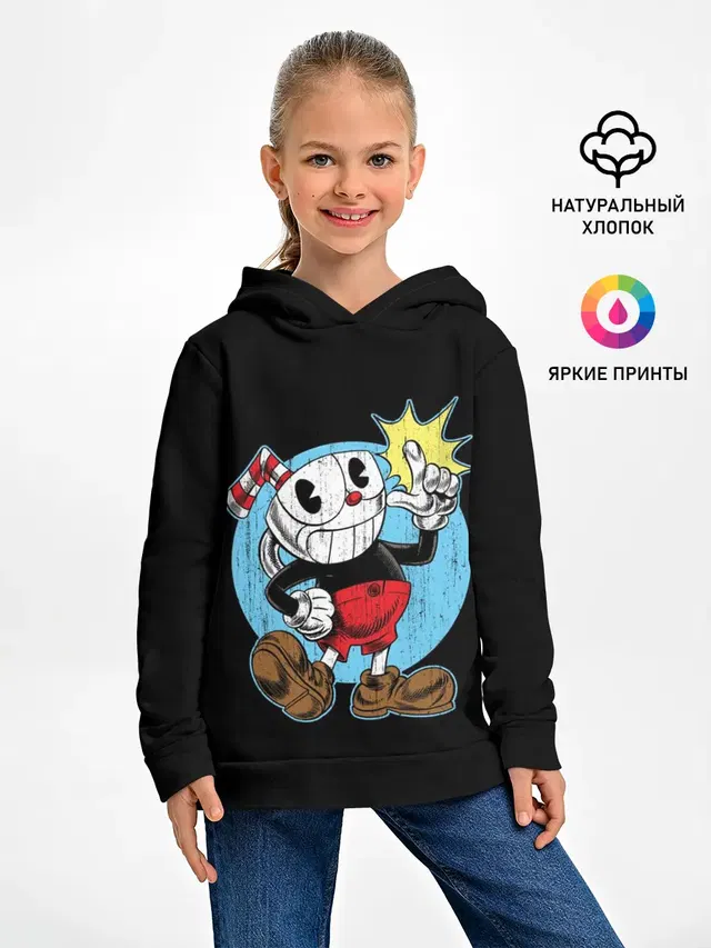 Детское худи с принтом «Cuphead — КАПХЕД»