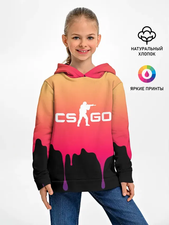 Детское худи с принтом «Counter-Strike — CS GO GRADIENT»
