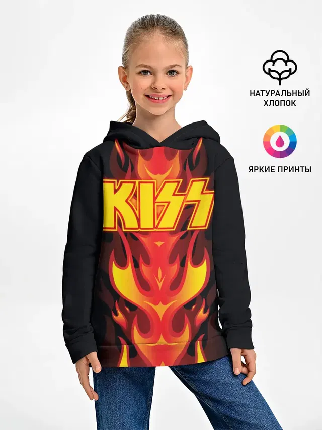 Детское худи с принтом «Kiss»