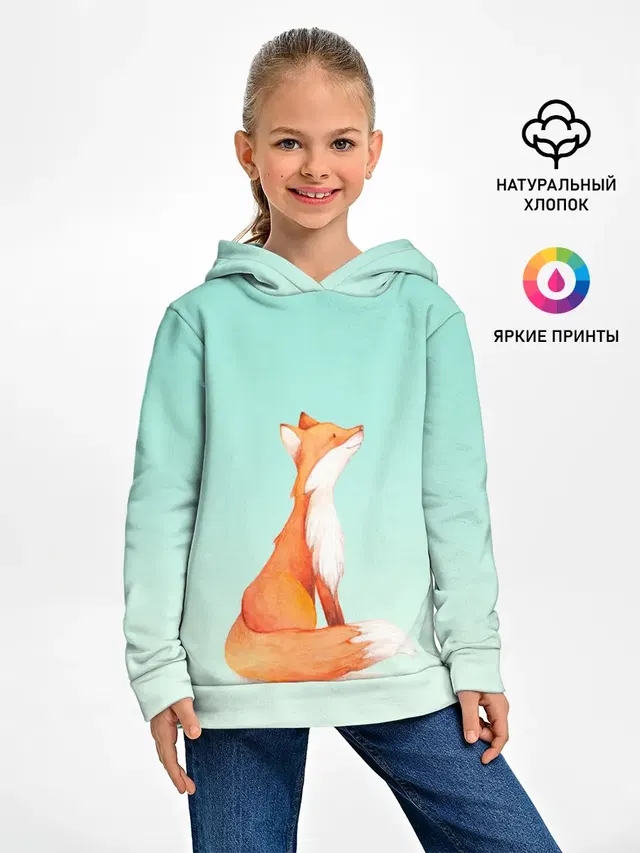 нарисованный лисенок