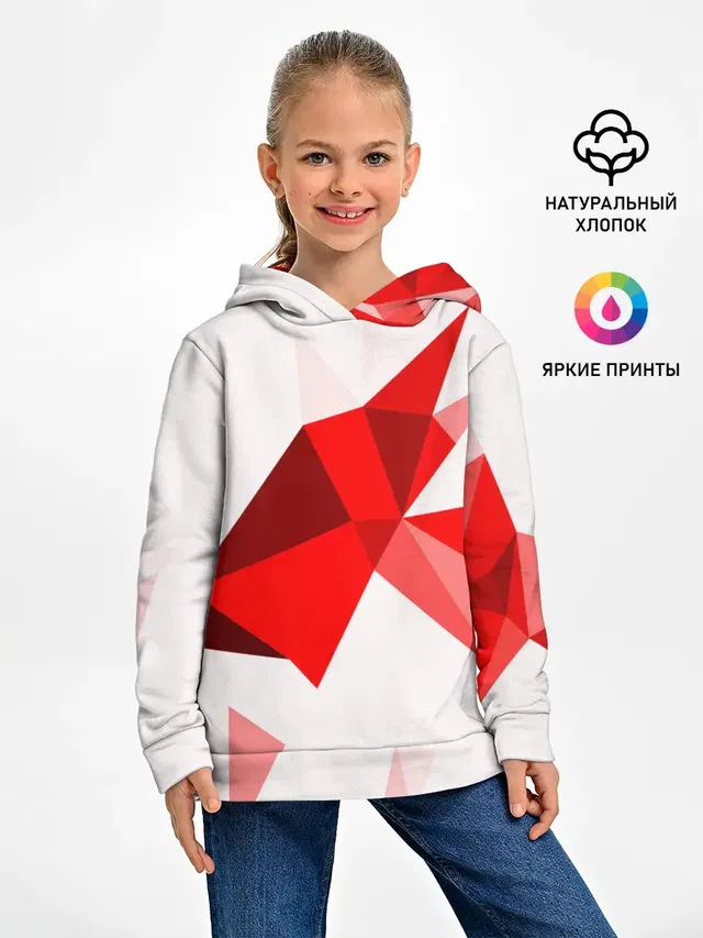 Детское худи с принтом «Геометрия — GEOMETRY RED»