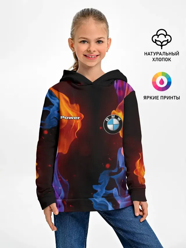 Детское худи с принтом «BMW»