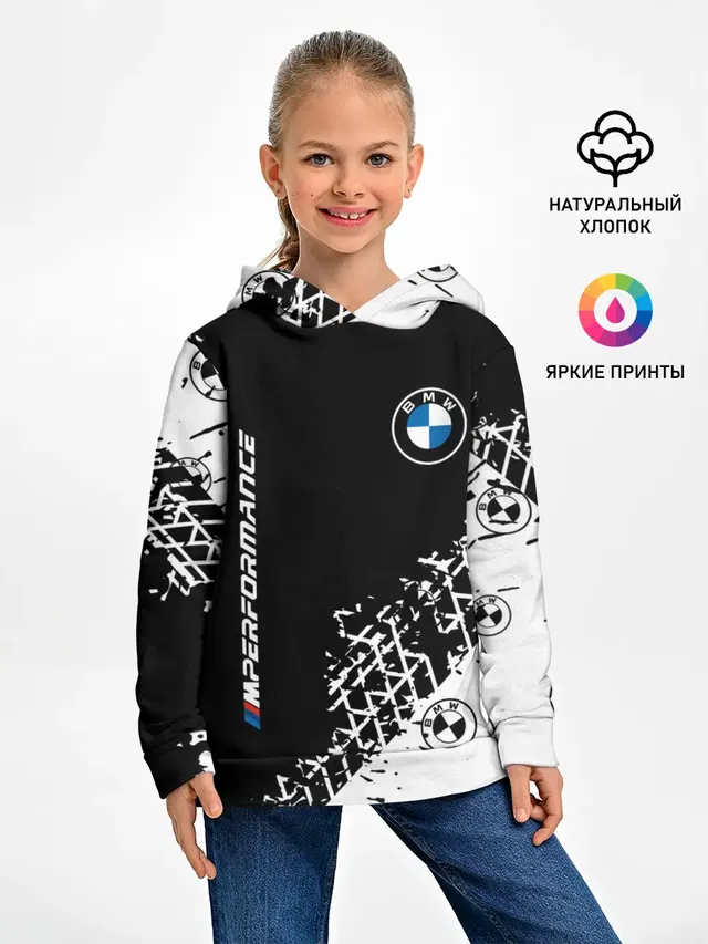 Детское худи с принтом «BMW»