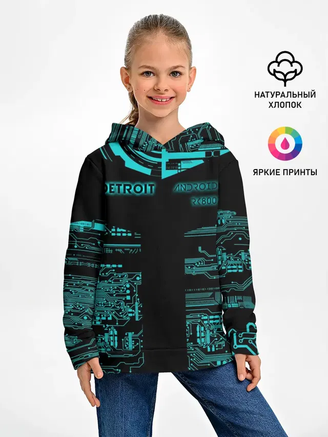 Детское худи с принтом «Circuit board»