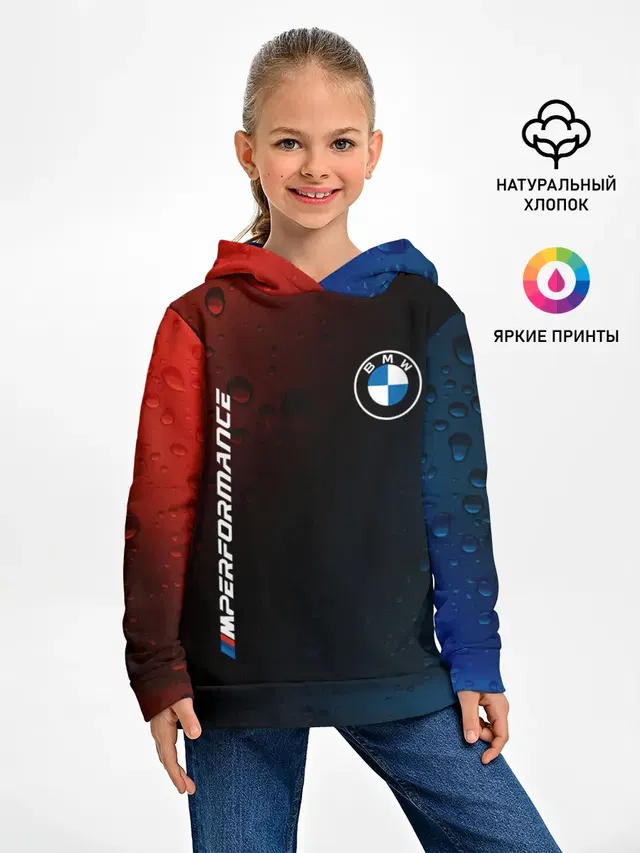 Детское худи с принтом «BMW»