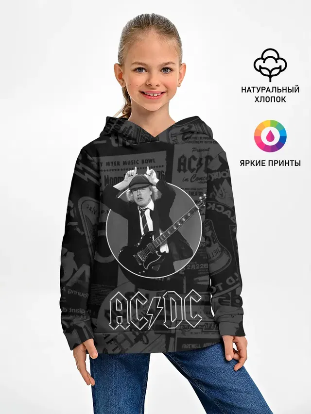 Детское худи с принтом «AC/DC»