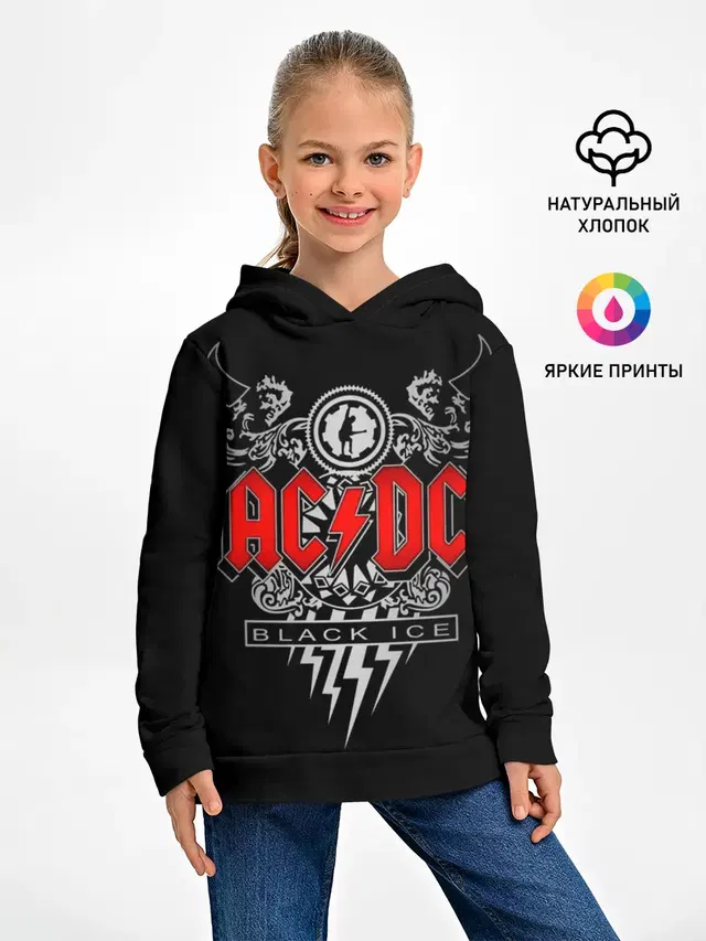 Детское худи с принтом «AC/DC»