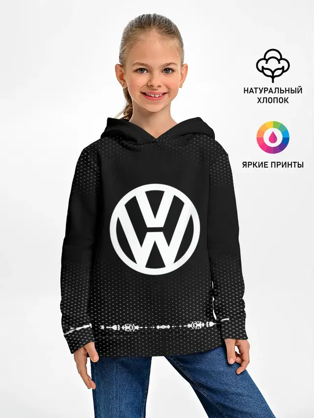 Детское худи с принтом «Volkswagen — Volkswagen sport auto abstract»