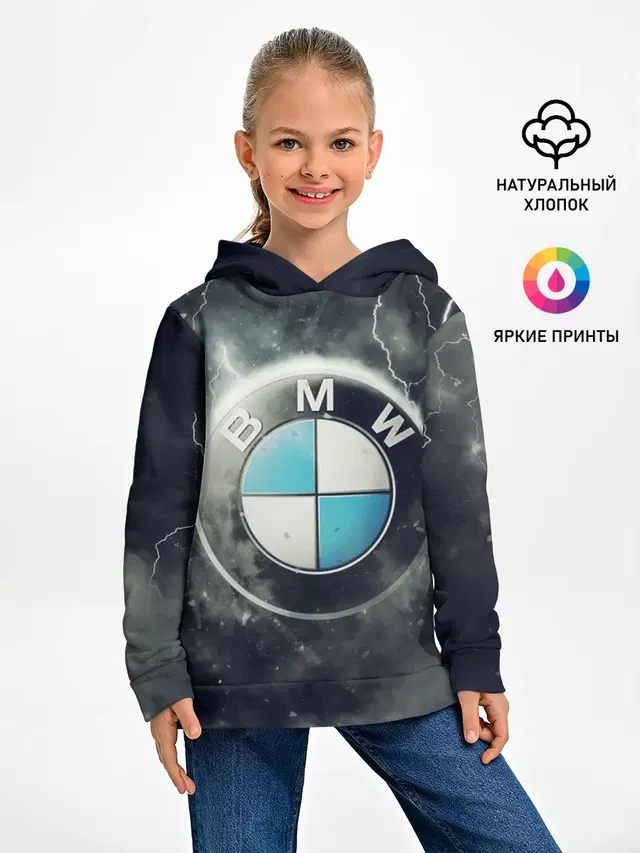 Детское худи с принтом «BMW — Логотип BMW»