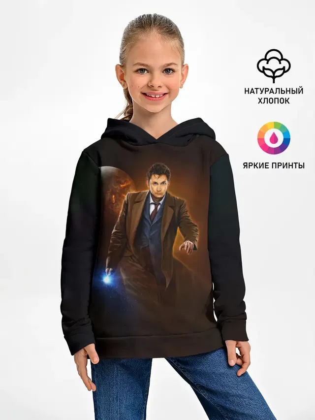 Детское худи с принтом «Доктор Кто — DAVID TENNANT»