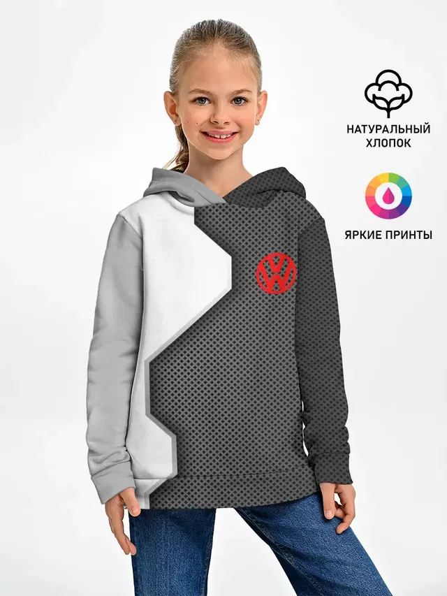 Детское худи с принтом «Volkswagen — Volkswagen sport uniform auto»