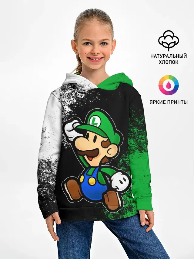 Детское худи с принтом «Mario — Luigis Mansion»