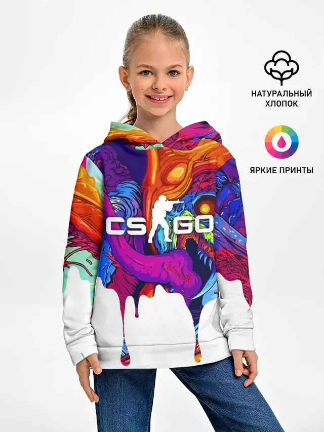 Детское худи с принтом «Counter-Strike — CS GO HYPER BEAST»