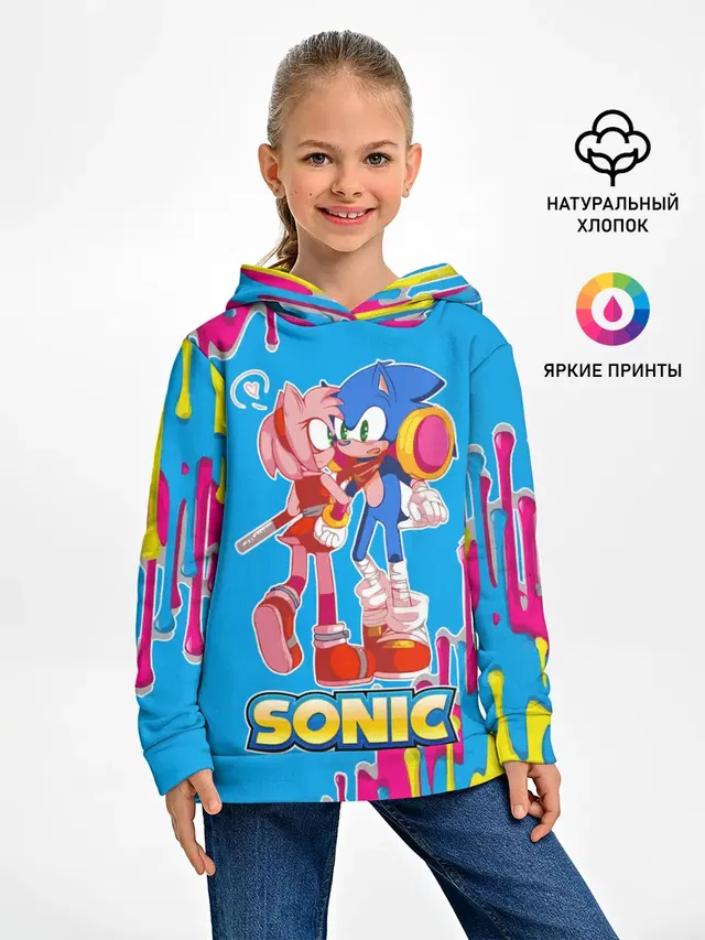 Детское худи с принтом «Разные игры — Sonic»