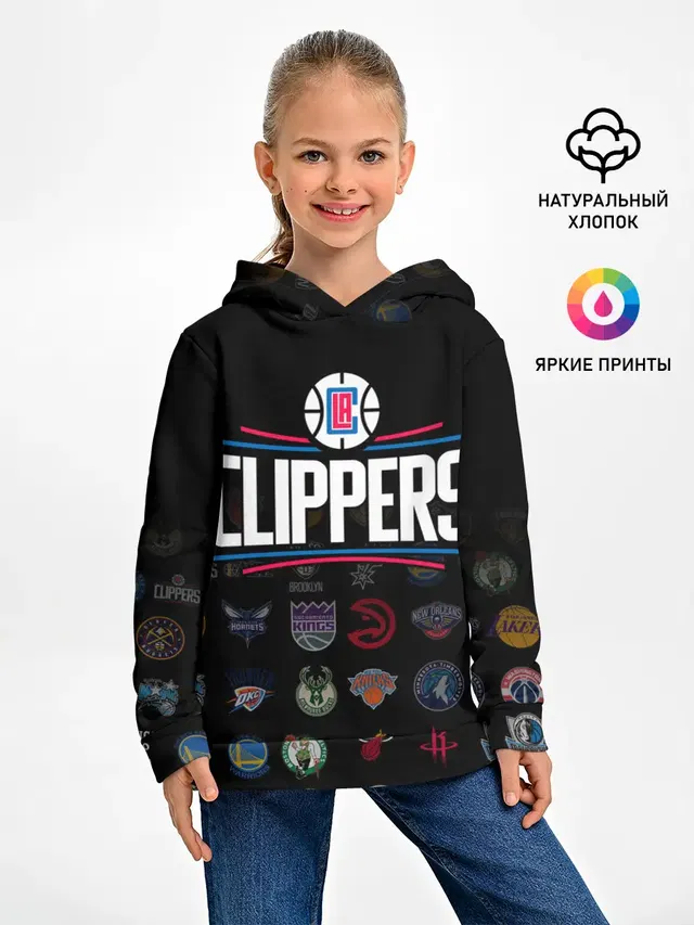Детское худи с принтом «НБА — Los Angeles Clippers»