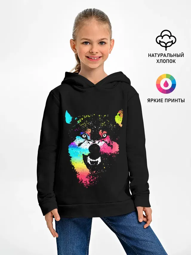 Неоновый свирепый волк