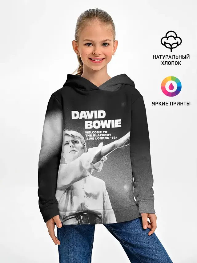 Детское худи с принтом «David Bowie — Welcome to the Blackout - David Bowie»