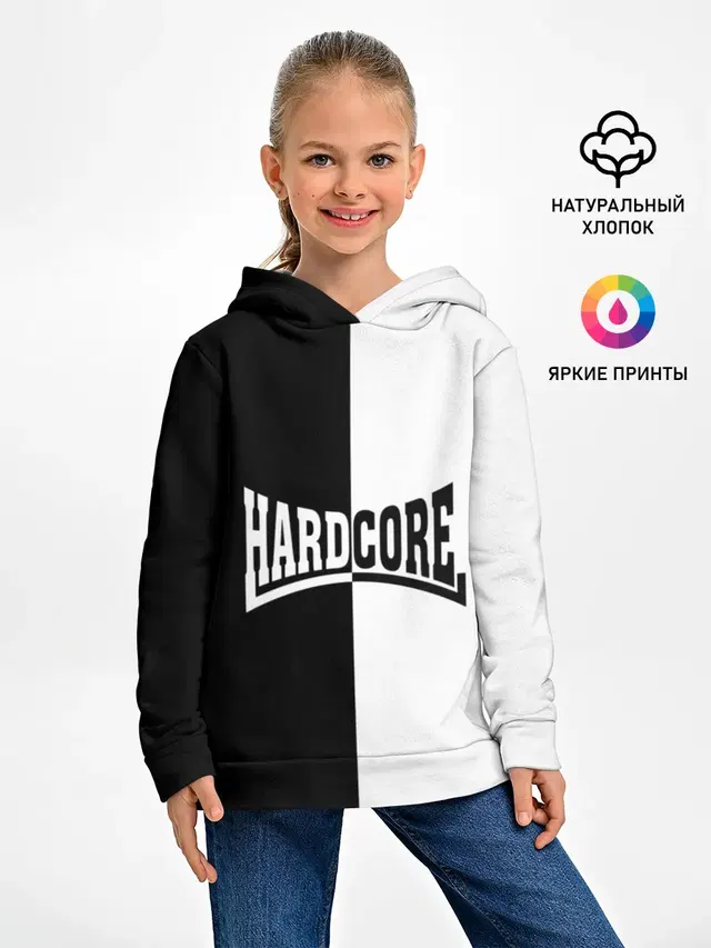 Детское худи с принтом «Hardcore»