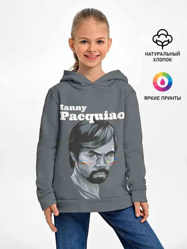 Детское худи с принтом «Бокс — Manny Pacquiao»