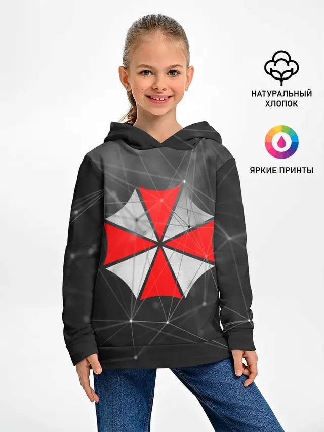 Детское худи с принтом «Plexus network — UMBRELLA CORP»