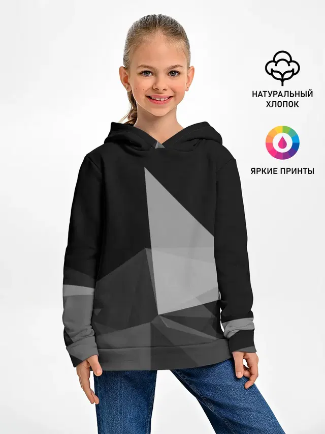 Детское худи с принтом «Camo - Black & — Camo - Black & White»