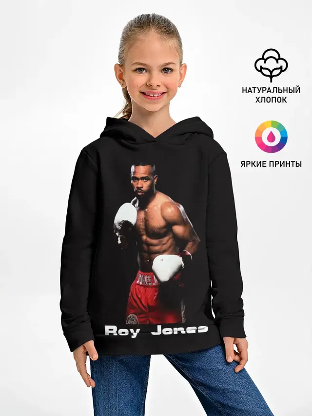 Детское худи с принтом «Бокс — Roy Jones»