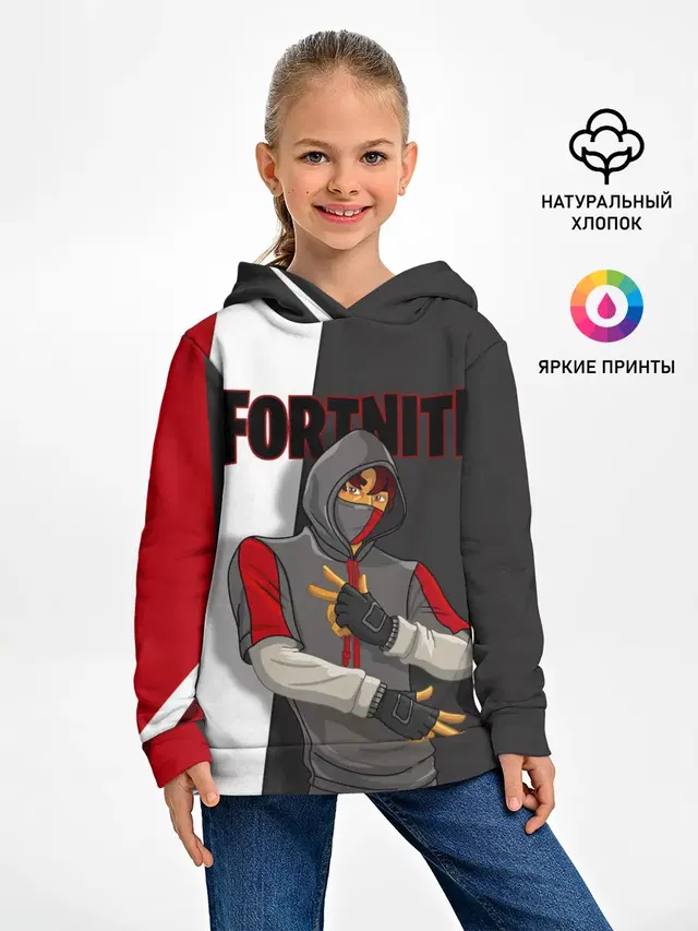 Детское худи с принтом «Фортнайт — IKONIK»