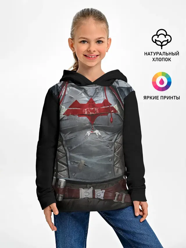Детское худи с принтом «Batman Arkham Knight — Red Hood»