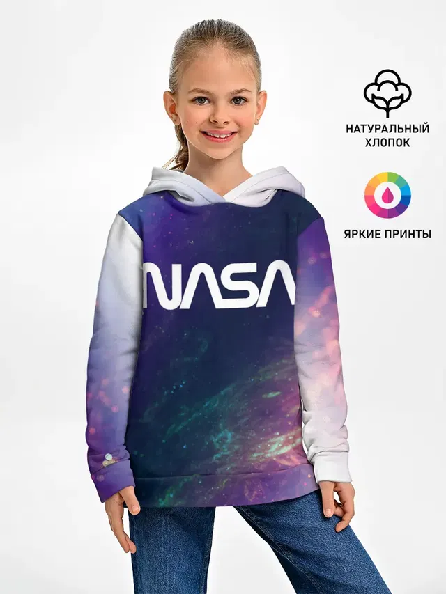 Детское худи с принтом «Модные — NASA / НАСА»